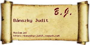 Bánszky Judit névjegykártya