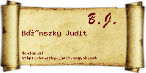 Bánszky Judit névjegykártya